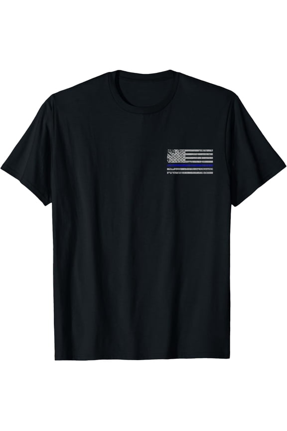 Thin Blue Line American Flag Police Support for Men Women T-Shirt