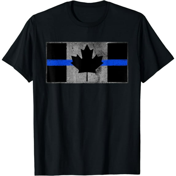 Thin Blue Line Canadian Flag Police T-Shirt