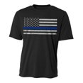thumbnail image 1 of Thin Blue Line  Classic Performance Polyester Men T-Shirt, Black - Extra Large, 1 of 1