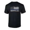 thumbnail image 1 of Thin Blue Line Distressed American Flag Police Short Sleeve T-shirt-XXXL, 1 of 4