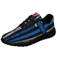 thumbnail image 1 of Thin Blue Line Duty Honor Courage American flag Shoes Sneakers Black Size 7.5, 1 of 7