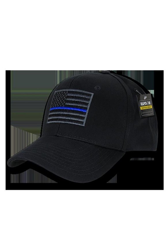 Thin Blue Line Embroidered Operator Cap, Black