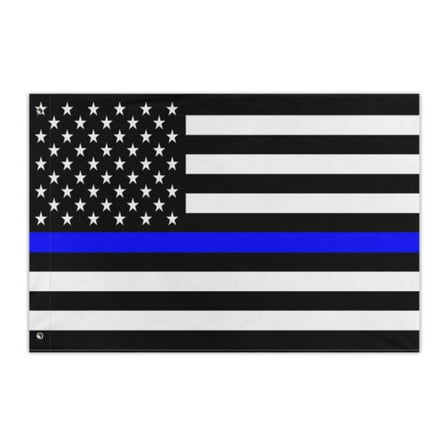 Thin Blue Line Flag 2x3 Outdoor Double Sided Police USA Flag American Lives Matter Flags Banners with 2 Metal Grommets for Indoor Outside Decor