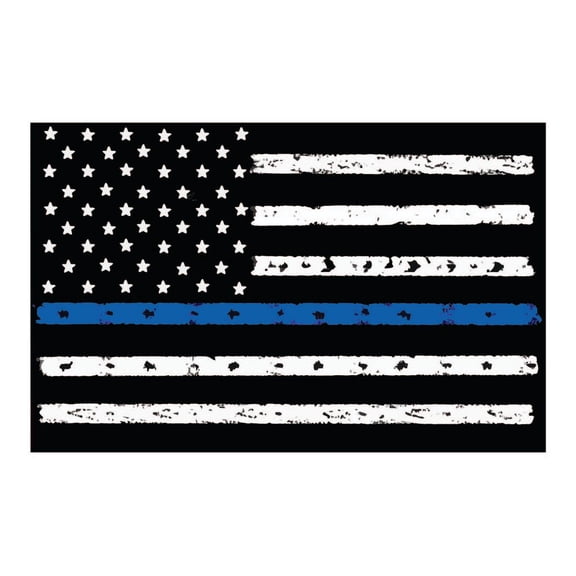 Thin Blue Line Flag Bumper Magnet by DCM Solutions (4" W x 2.5" H)
