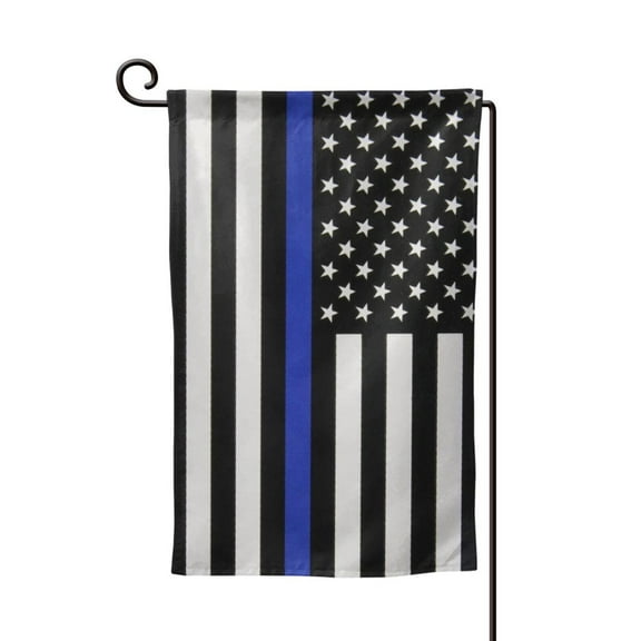 Thin Blue Line Flag Garden Flag Double Sided Small Flag Yard Home Decorative Flags Banner 12.5 x 18 Inch Square
