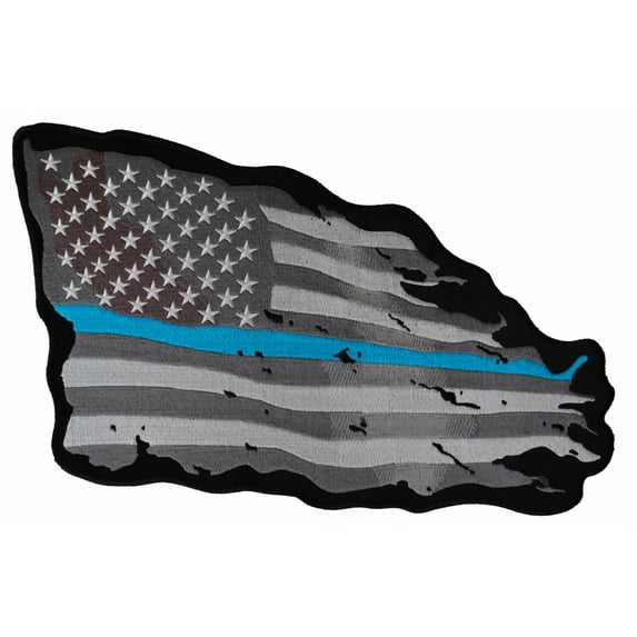 Thin Blue Line Flag Patch, Large Back Patches for Jackets and Vests