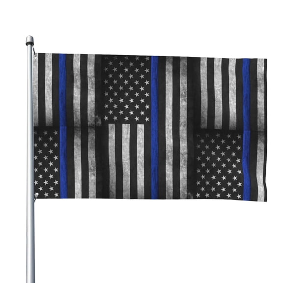 Thin Blue Line Flag Pattern Flag 4x6 Ft Big Flag For Outdoor Indoor Office Workplace Home Garden