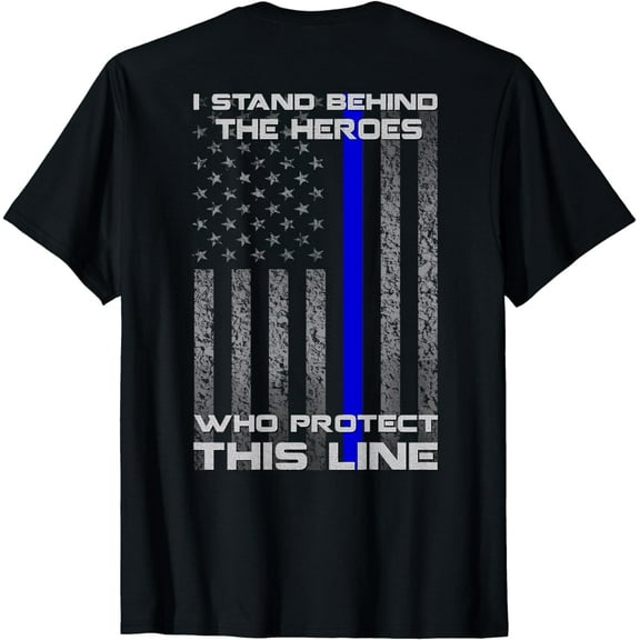 Thin Blue Line Flag Police Hero Law Enforcement Support T-Shirt
