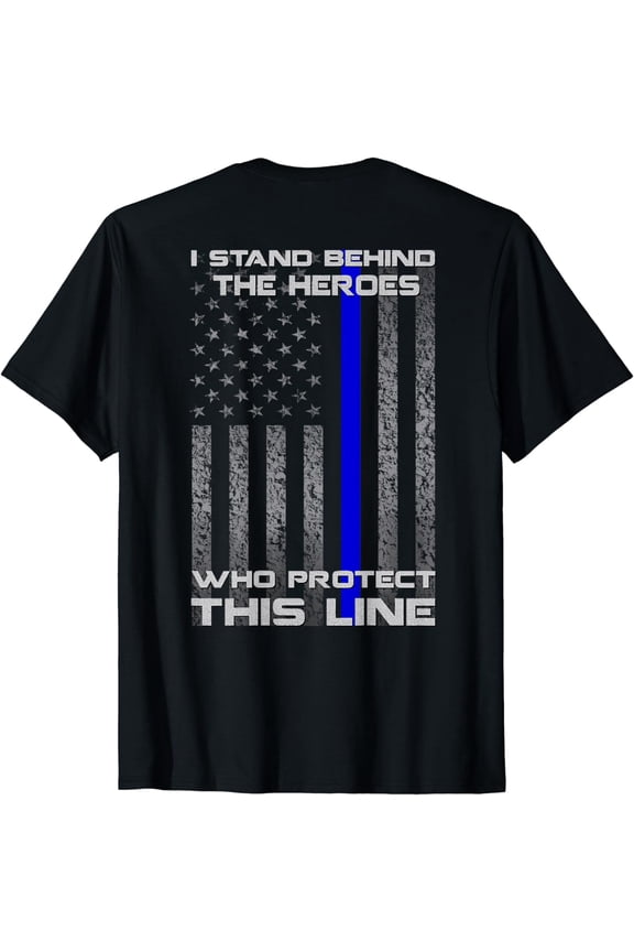 Thin Blue Line Flag Police Hero Law Enforcement Support T-Shirt