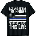 thumbnail image 1 of Thin Blue Line Flag - Police Hero Law Enforcement Support T-Shirt, 1 of 4