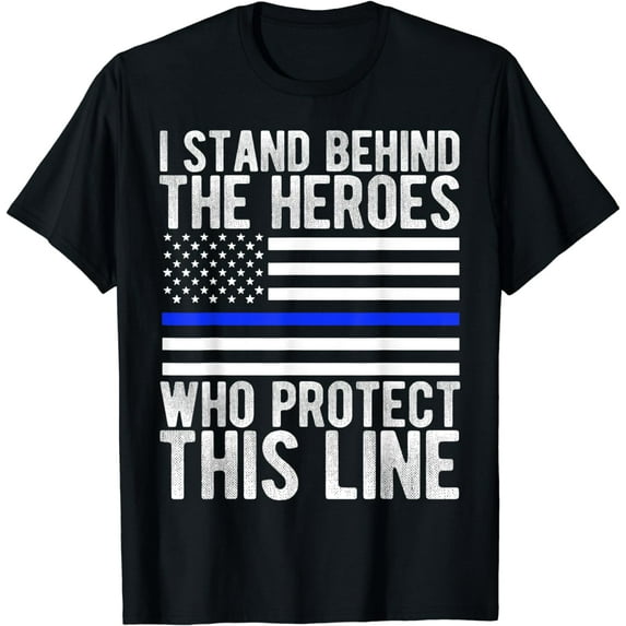 Thin Blue Line Flag - Police Hero Law Enforcement Support T-Shirt