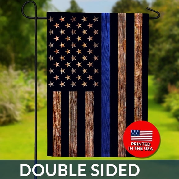 Thin Blue Line Flag Police Support Garden or House Flag 1