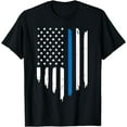 thumbnail image 1 of Thin Blue Line Flag Pro Police Officer Support Policeman T-Shirt, 1 of 4