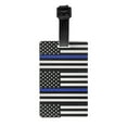 thumbnail image 1 of Thin Blue Line Flag Pvc Luggage Tag With Name Id Labelfor Women Men, 1 of 6