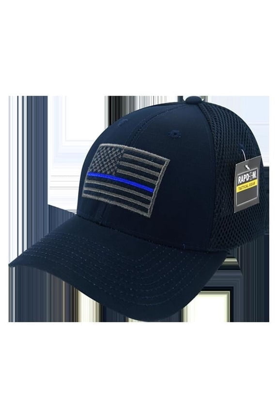 Thin Blue Line Graphic RipstopAirMesh Cap, Navy - One Size