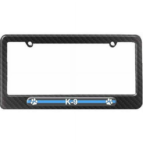 Thin Blue Line K-9 Unit Paw Prints, Police License Plate Tag Frame, Multiple Colors