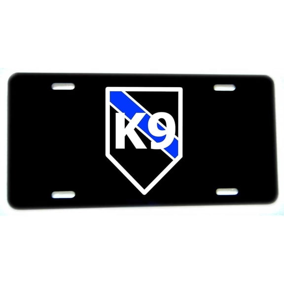 Thin Blue Line K9 Canine Aluminum License Plate