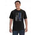 thumbnail image 1 of Thin Blue Line K9 Comfort Color T-Shirt Police Flag Sketch Support Style, Unisex, up to size 4XL, 1 of 4
