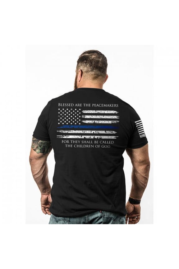 Thin Blue Line Mens T-Shirt, Black - Small