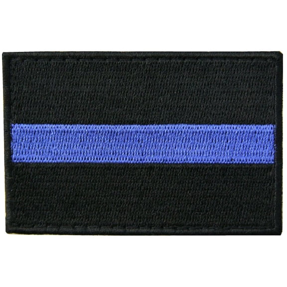 Thin Blue Line Patch Embroidered Tactical Applique Army Morale Hook And Loop Emblem
