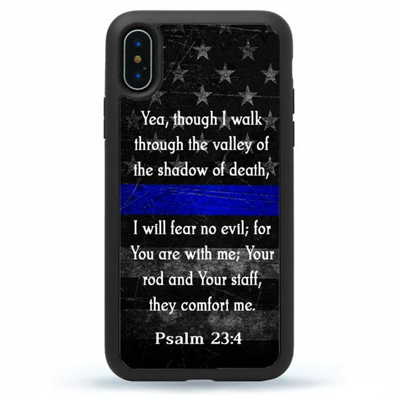 Thin Blue Line Phone Case Police Sheriff Prayer USA Flag Slim Shockproof Custom Cover For iPhone 15 Pro Max 14 Plus 13