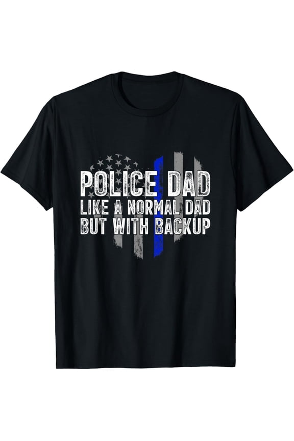 Thin Blue Line Police Dad T-Shirt