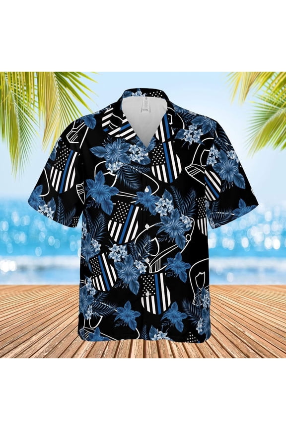 Thin Blue Line Police Hawaiian Shirt
