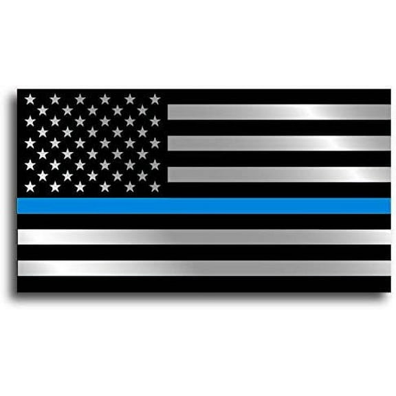 Thin Blue Line Police Officer BLM American Flag Vinyl Decal Sticker Car Truck 3" x 5.5"