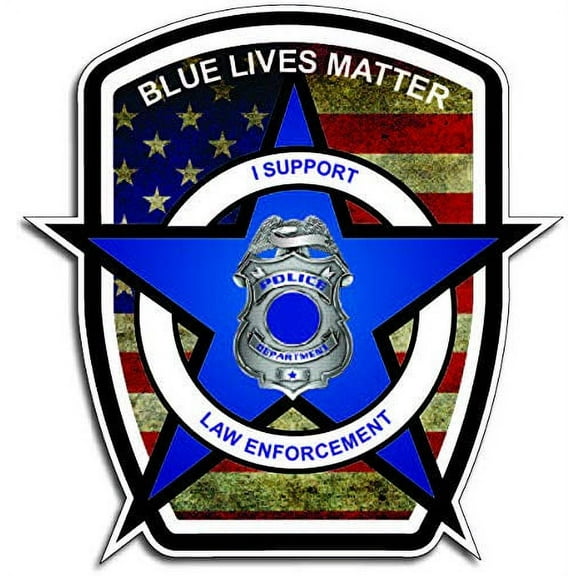 Thin Blue Line Police Officer BLM American Flag Vinyl Decal Sticker Car Truck
