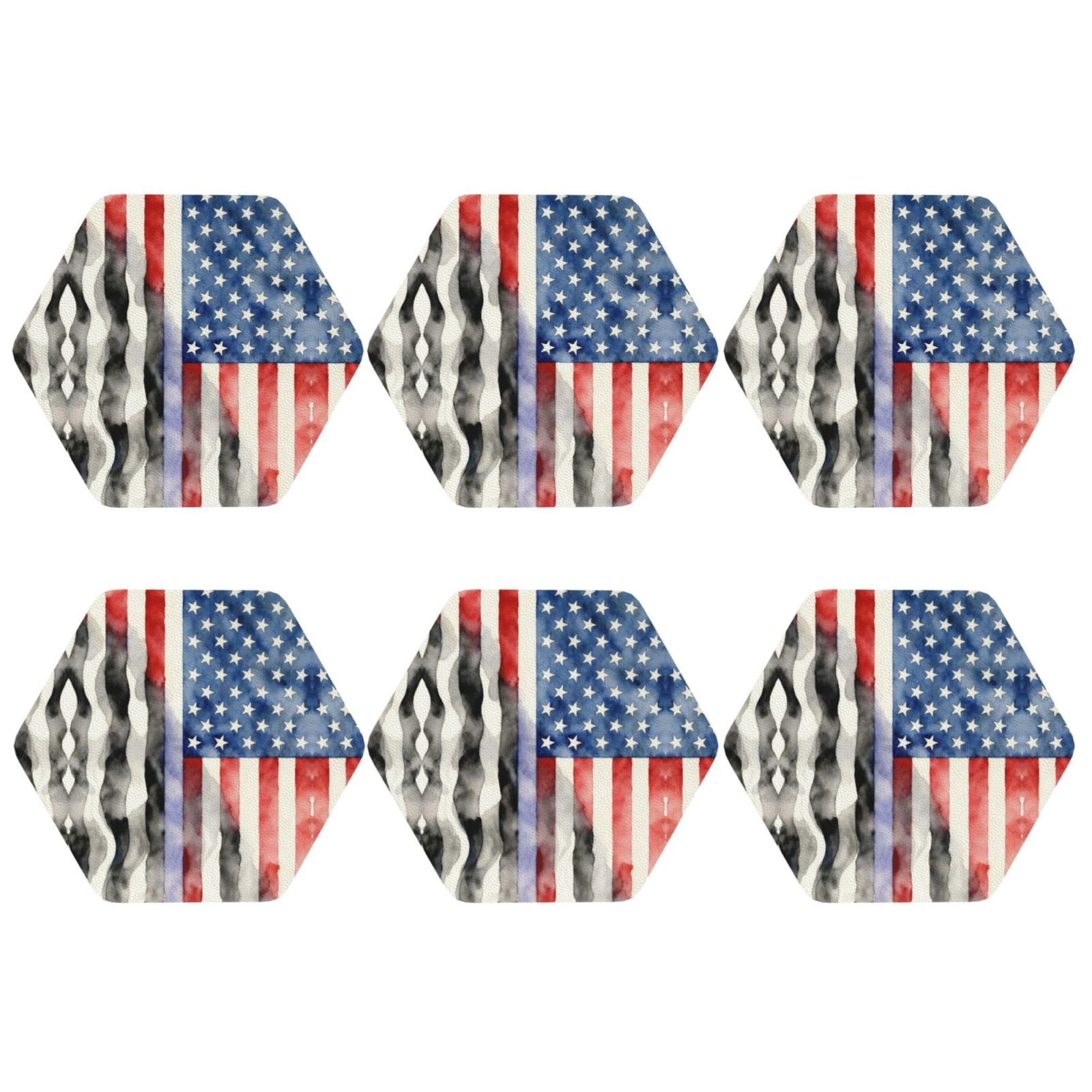 Thin Blue Line Police Officer Flag Leather Coasters for Drinks Perfect ...