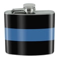 thumbnail image 1 of Thin Blue Line Police Policemen Law Enforcement Stainless Steel 5oz Hip Drink Kidney Flask, 1 of 3