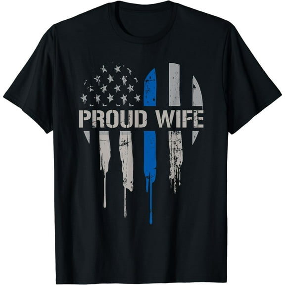 Thin Blue Line Police TShirt - Police Officer Wife Gift T-Shirt