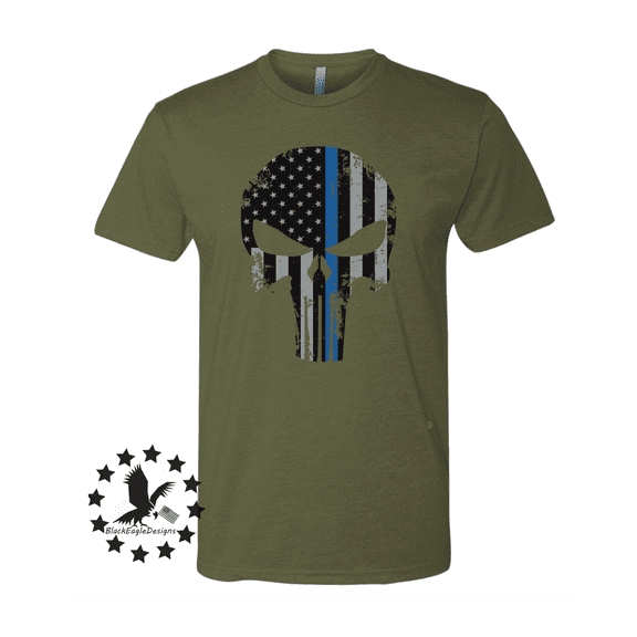 Thin Blue Line Punisher Skull