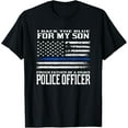 thumbnail image 1 of Thin Blue Line Shirt - Proud Father Of Police Officer Son T-Shirt100% cotton short-sleeved shirt for both men and women, 1 of 6