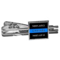 thumbnail image 1 of Thin Blue Line - Sometimes Justice Just Us - Police Policemen Square Tie Clip, 1 of 1