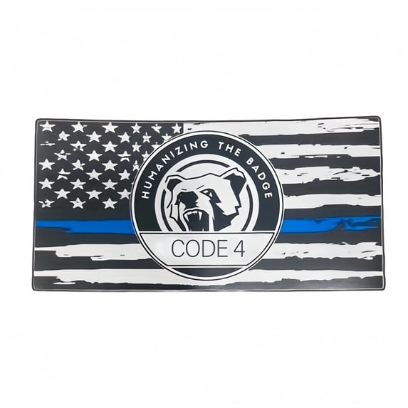 RUNJIG Thin Blue Line American Flag Police Support Car Decal Reflective Adhesive 1 Count