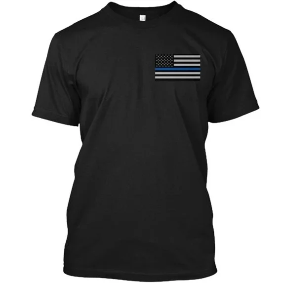 Thin Blue Line T-Shirt Made in the USA Size S to 5XL