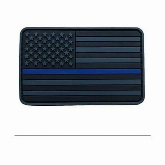 Thin Blue Line TBL-PTC-SUBDUED-PVC-cloth hook and eye Subdued PVC Patch, Black