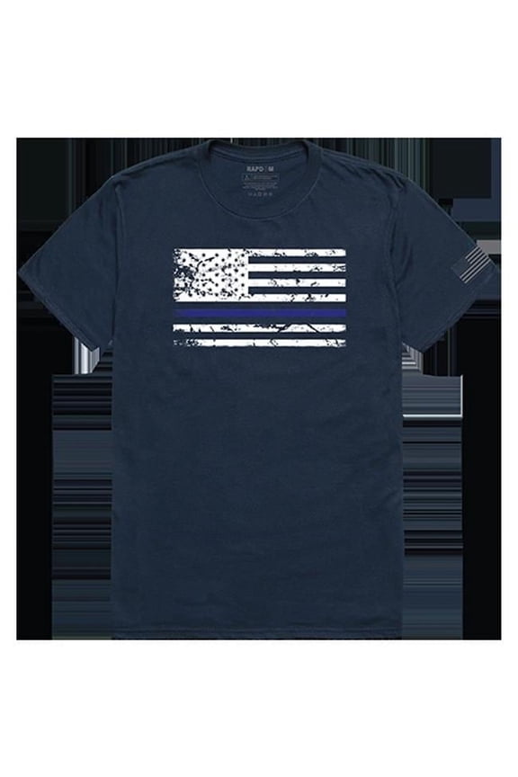 Thin Blue Line Tactical Graphic T-shirt, Navy - Small