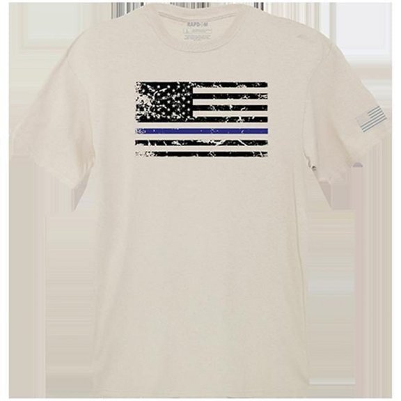 Thin Blue Line Tactical Graphic T-shirt, Sand - Large