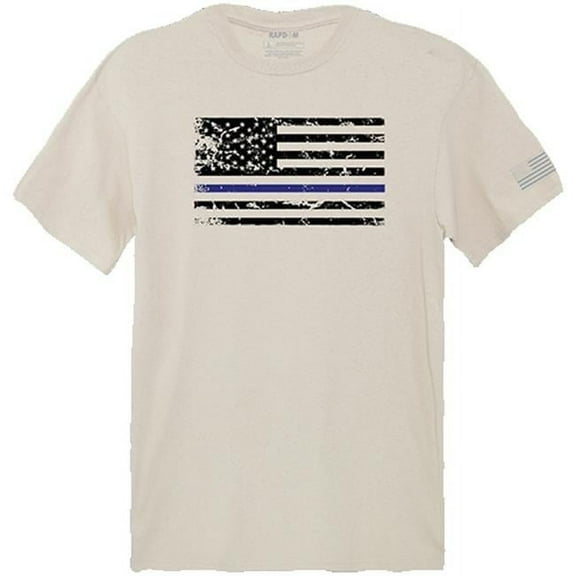 Thin Blue Line Tactical Graphic T-shirt, Sand - Small