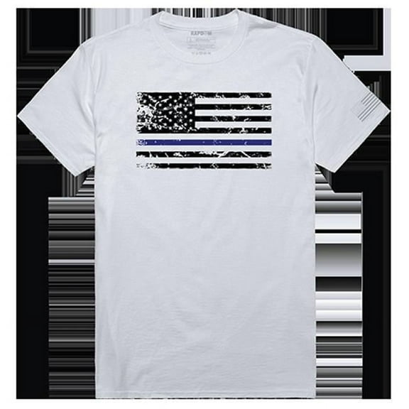 Thin Blue Line Tactical Graphic T-shirt, White - Medium
