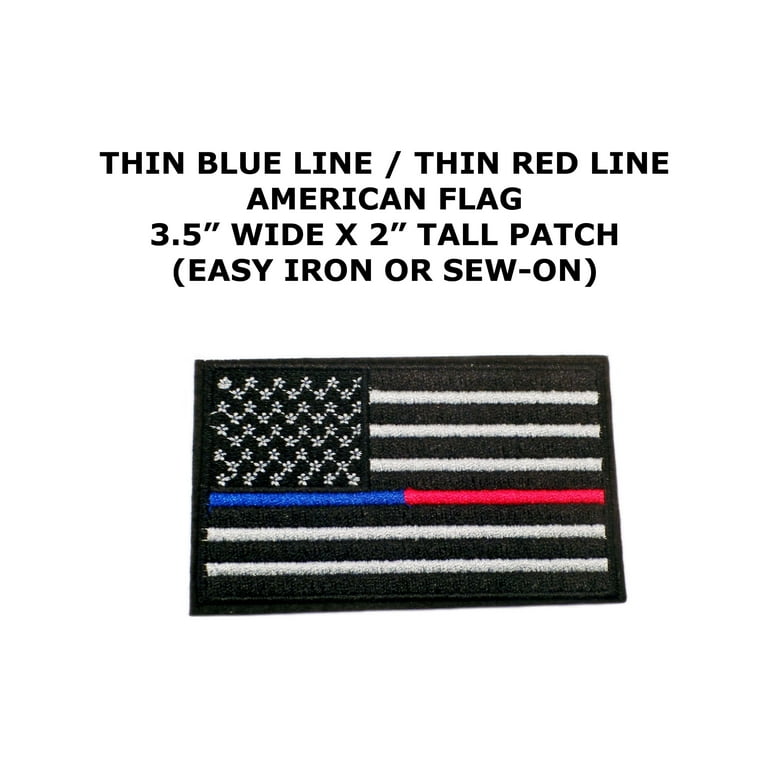 Thin Blue Line American Flag Black White USA Patch