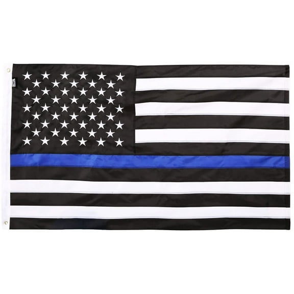 Thin Blue Line US Flag 4x6 Sewn Stripes Embroidered Stars