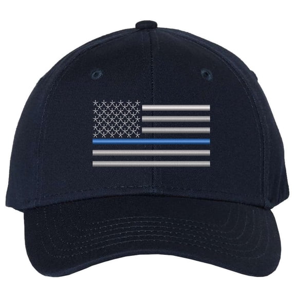Thin Blue Line USA Flag Hat American Flag Baseball Cap Support & Honor Police Officers (NavyBlueThinBlueLine)