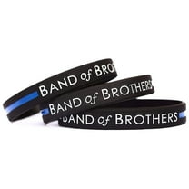 Thin Blue Line With Band Of Brothers Silicone Bracelet