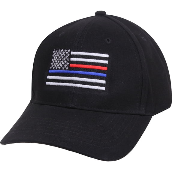 Rothco 16977 Thin Blue Line & Red Line Low Profile Flag Cap