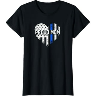 Thin Blue Line Heart Proud Mom Police Officer Cop T-Shirt Thin Blue Line Heart Proud Mom Police Officer Cop T-Shirt