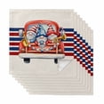 thumbnail image 1 of Thin Blue Red Striped Cloth Napkins, Patriotic Gnomes 4th of July Beige Washable and Reusable Dinner Napkins Set of 8, Table Napkin for Kitchen Party Birthday Wedding Hotel Housewarming 20"x20", 1 of 9