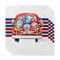 thumbnail image 1 of Thin Blue Red Striped Cloth Napkins, Patriotic Gnomes 4th of July Truck Washable and Reusable Dinner Napkins Set of 4, Table Napkin for Kitchen Party Birthday Wedding Hotel Housewarming 20"x20", 1 of 9
